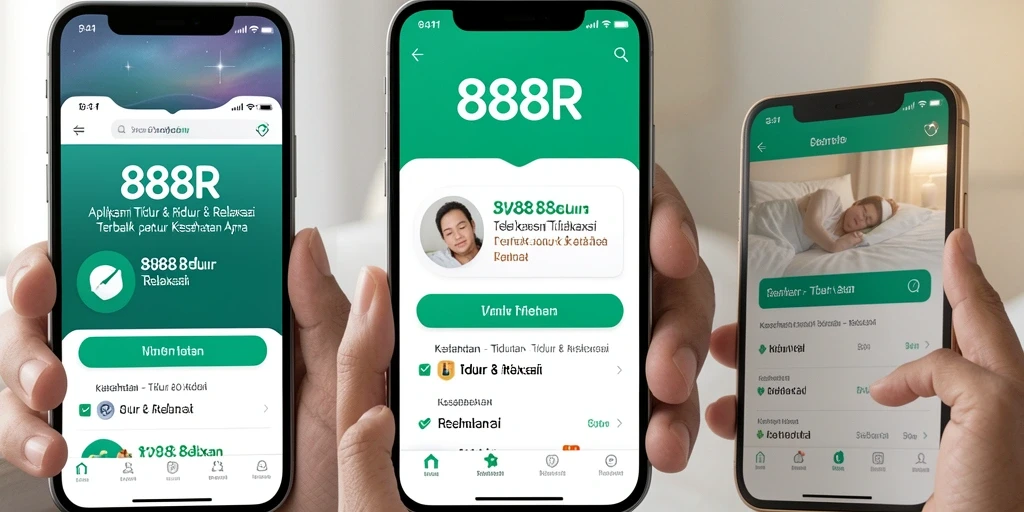 Antarmuka aplikasi 888R yang menenangkan dan intuitif.