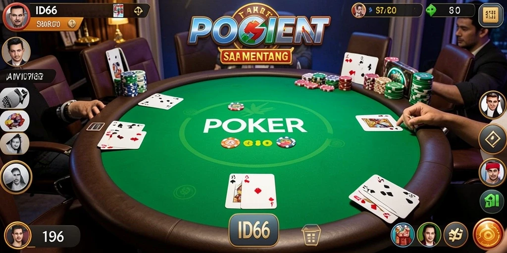Screenshot menampilkan antarmuka permainan Poker ID66 yang menarik.