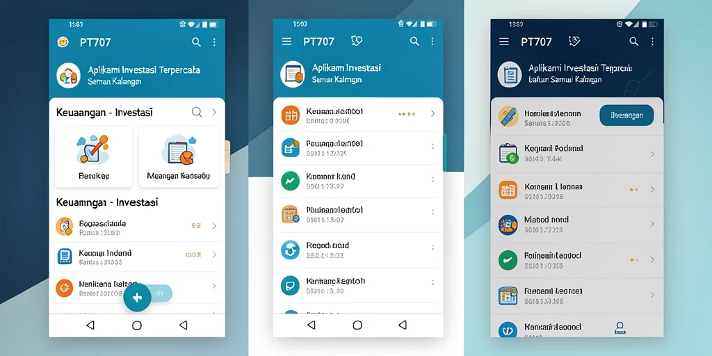 Tampilan antarmuka PT707 yang user-friendly untuk investasi.