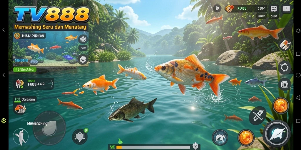 Tampilan antarmuka game Memancing TV888 yang menarik dan interaktif.